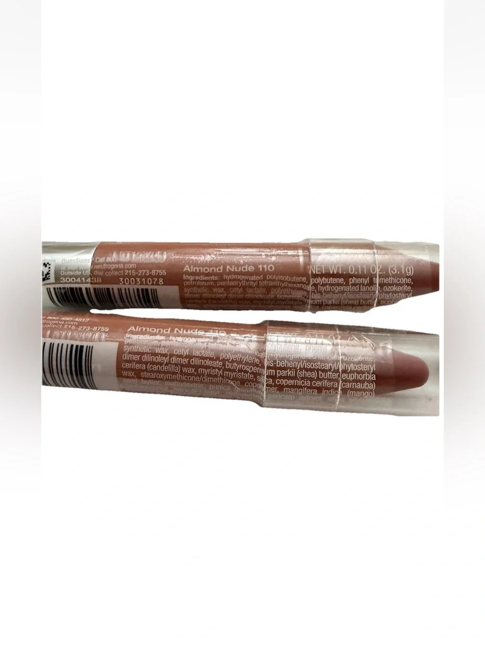 2x Neutrogena MoistureSmooth Lip Color Sticks ALMOND NUDE #110 Sealed
